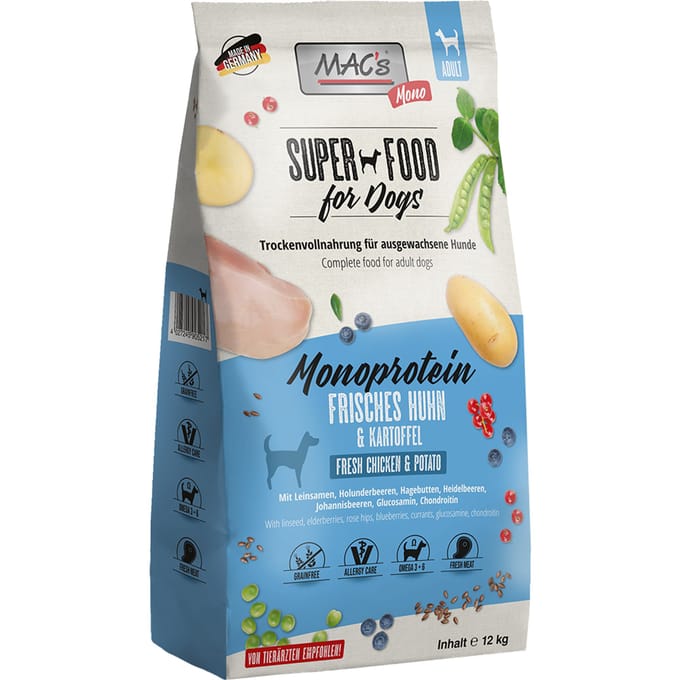 MAC's Monoprotein Hondenvoer - Kip - 12 kg