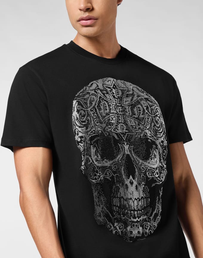 Round Neck T-Shirt Gothic Skull