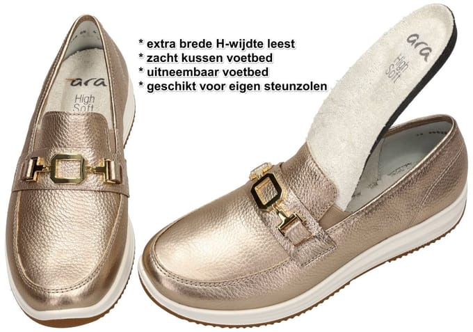 Ara -Dames - goud - ballerina's & mocassins - maat 37