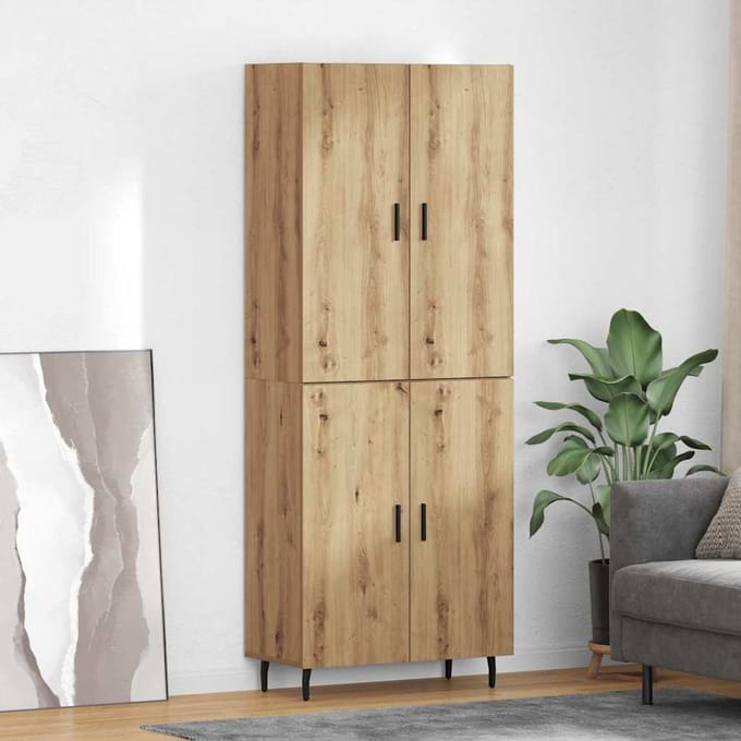 vidaXL - Highboard - 2 - st - Artisan - Eiken - 69,5 - x - 34 - x - 180 - cm - Bewerkt - hout