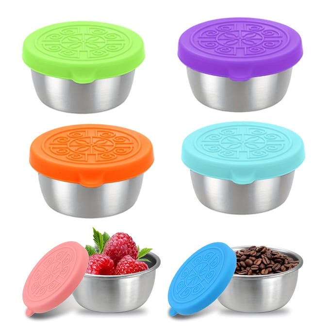 Livé® Sausbakjes RVS – 6 Stuks Lekvrije Dressing Containers