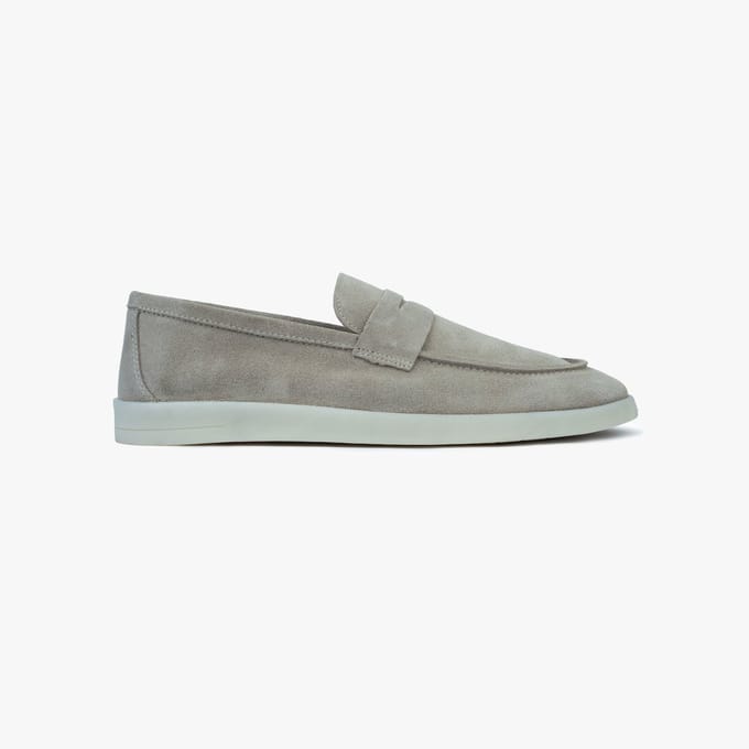 Omnio milan loafers heren stone suède