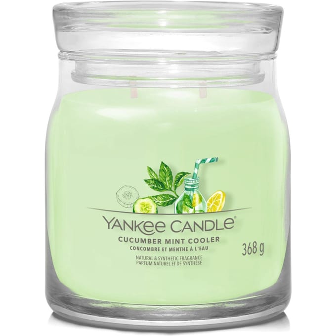 Yankee Candle - Cucumber Mint Cooler Medium Geurkaars - 50 branduren - 2 lonten