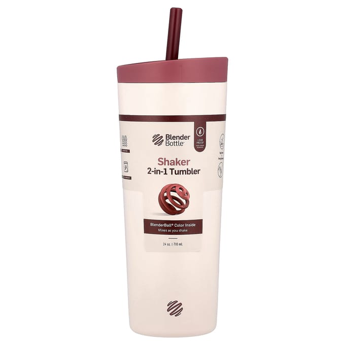Bouteille Blender, Gobelet Shaker 2-en-1, Sahara Sunset, 710 ml (24 oz) white