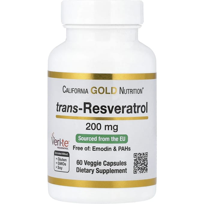 Trans-Resveratrol, Italiaanse Bron, 200 mg, 60 Veggie Capsules