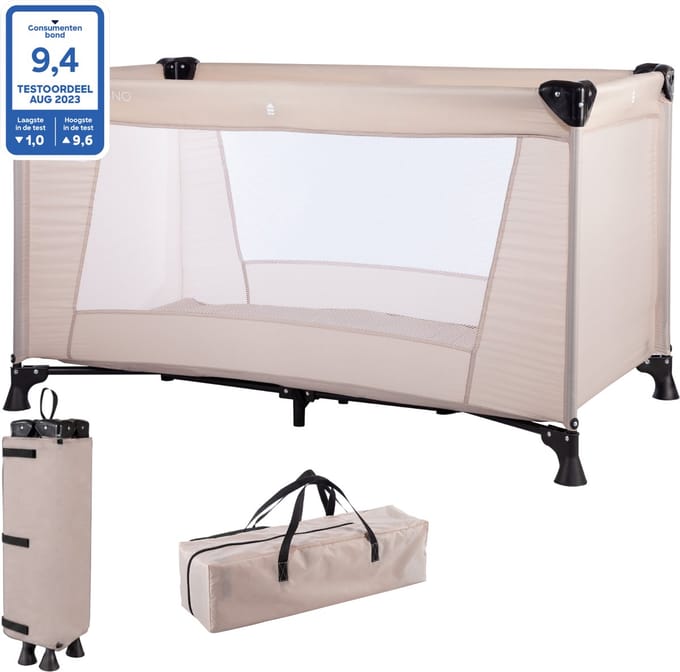 Cabino Campingbedje / Reisbedje Opvouwbaar – 120 x 60 cm - Dune Beige