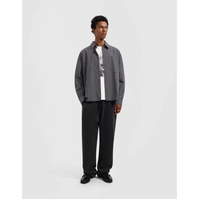 Olaf Checked Boxy Shirt Lange Mouw Overhemden Donkerbruin M230303
