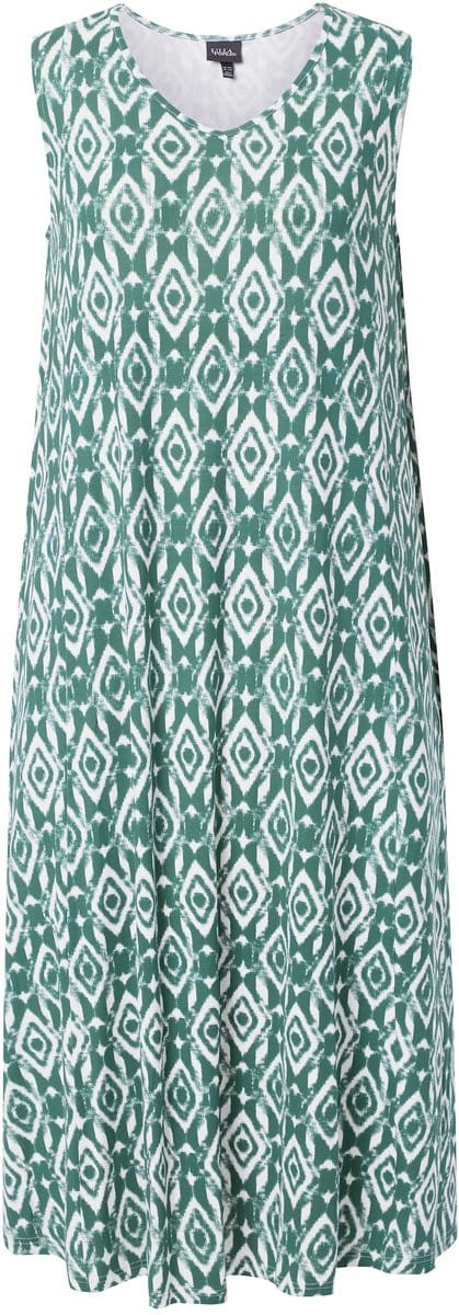 Ulla Popken - Dames - Maxi jurken - Donker eucalyptus - Maat 42+