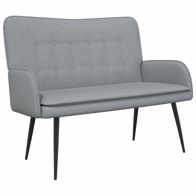vidaXL - 2-Zits - Sofa - Lichtgrijs - 115 - x - 61 - x - 87 - cm - Stof