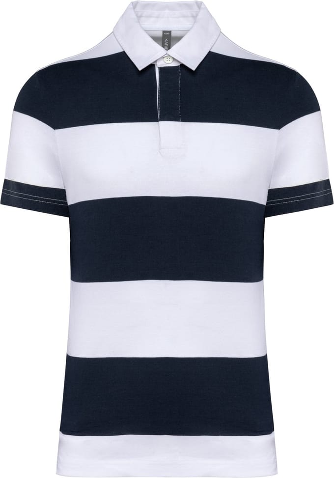 Kariban Gestreepte uniseks polo korte mouwen K286 - Navy / White Stripes - M