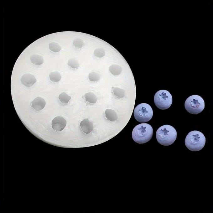 16 Gaten Bosbessen Simulatie Fruit Siliconen Mal, Aromatherapie Kaars Siliconen Mal wit