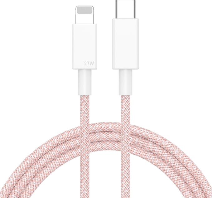 Oplader geschikt voor iPhone en iPad - datakabel adapter kabel - USB-C naar 8-pin - 1 meter - Roze - Provium