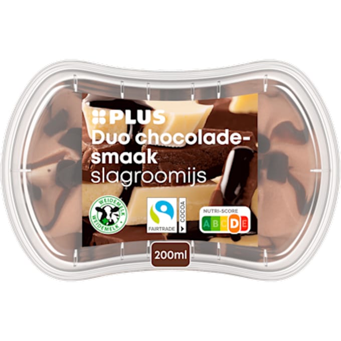 Kleintje Slagroomijs duo chocolade