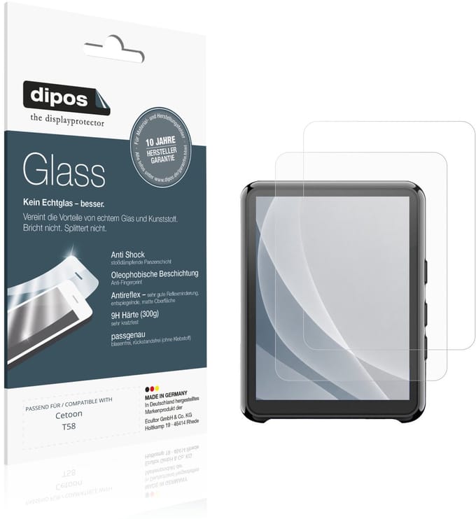 dipos – 2x Matte Pantserfolie geschikt voor Cetoon T58 | 9H Screenprotector