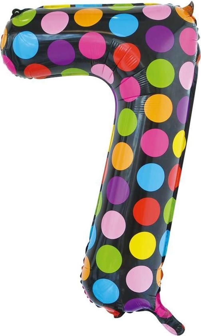 Folie Ballon Cijfer 7 Stippen XL 86cm