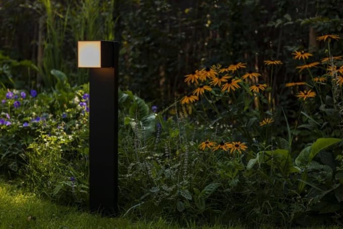 LUTEC Cuba Sokkellamp voor buiten - LED - 3000K - Mat Zwart