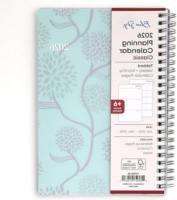 Planner Kalender - Agenda Organizer - Jaar Planning - Flexibele Hoes - 5 x 8 inch - Rue Du Flore