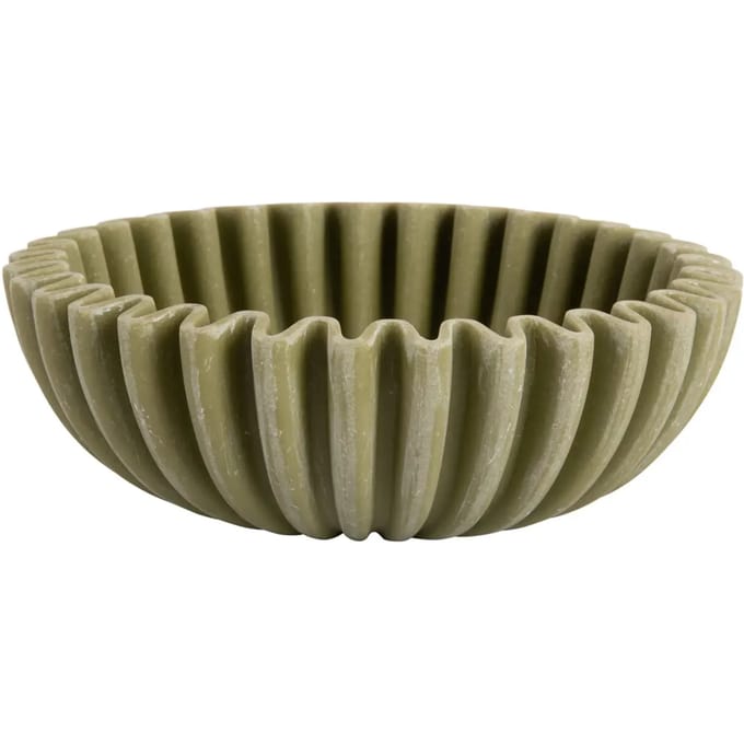Present Time Schaal Wave - Donkergroen - Ø20cm - Polyresin - Scandinavisch - Woonkamer