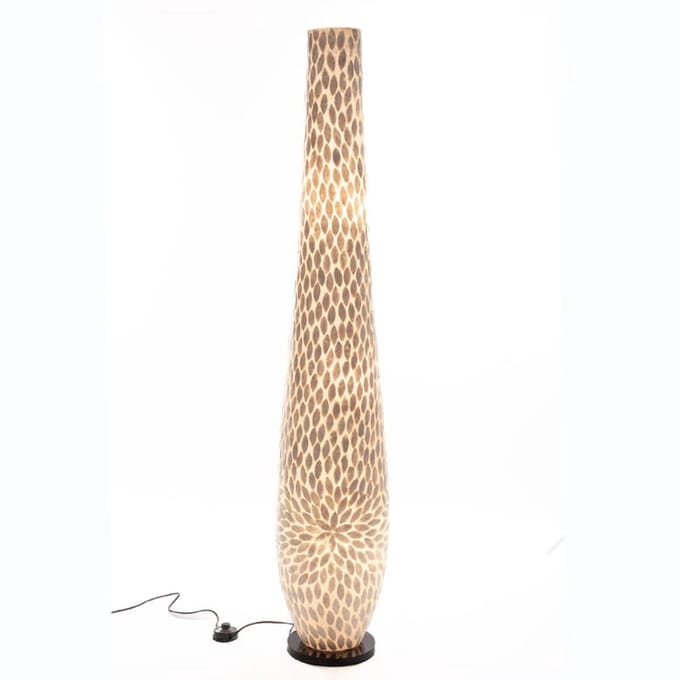 Vloerlamp Handmade Design woonkamer slaapkamer Flower Vaas white capiz parelmoer schelp 150 cm