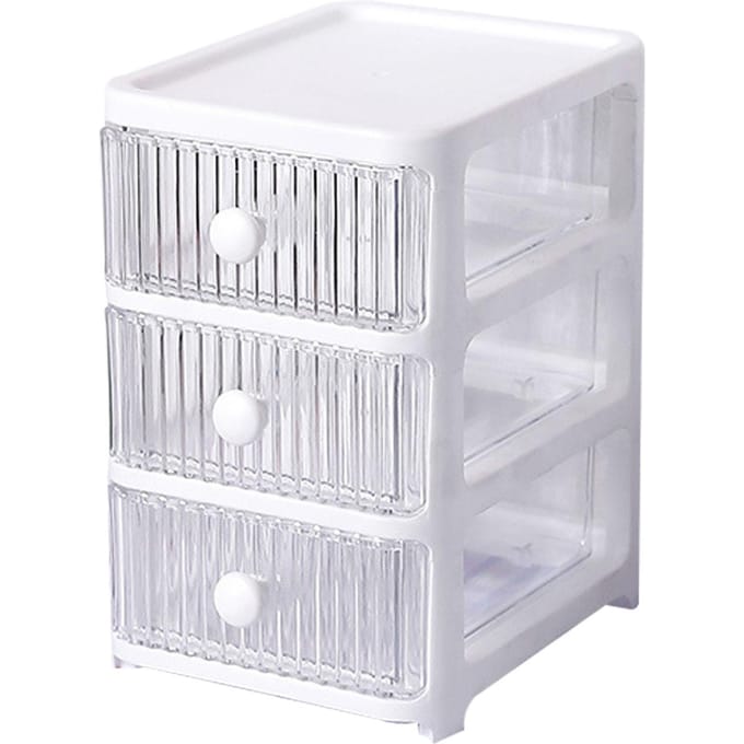 Bureau Opbergdoos met Lades Meerdere Lagen Transparant Multifunctioneel Stapelbaar Bureau Organizer white