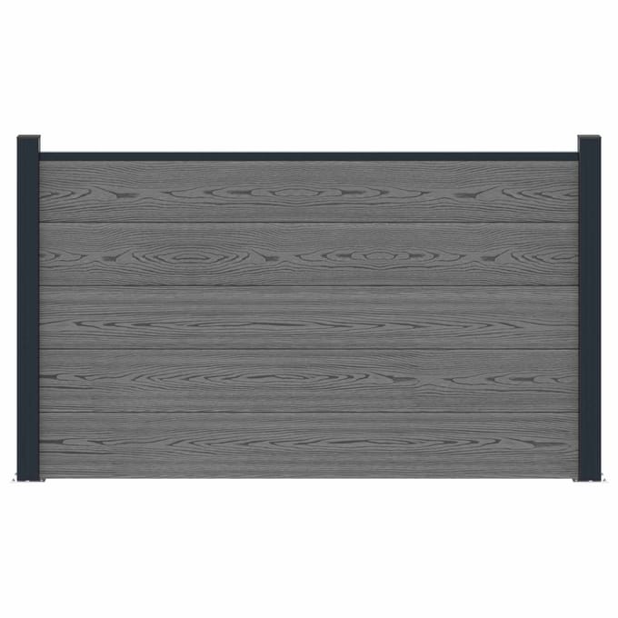 vidaXL - Hekset - 180 - x - 105 - cm - WPC - en - Aluminium - Grijs