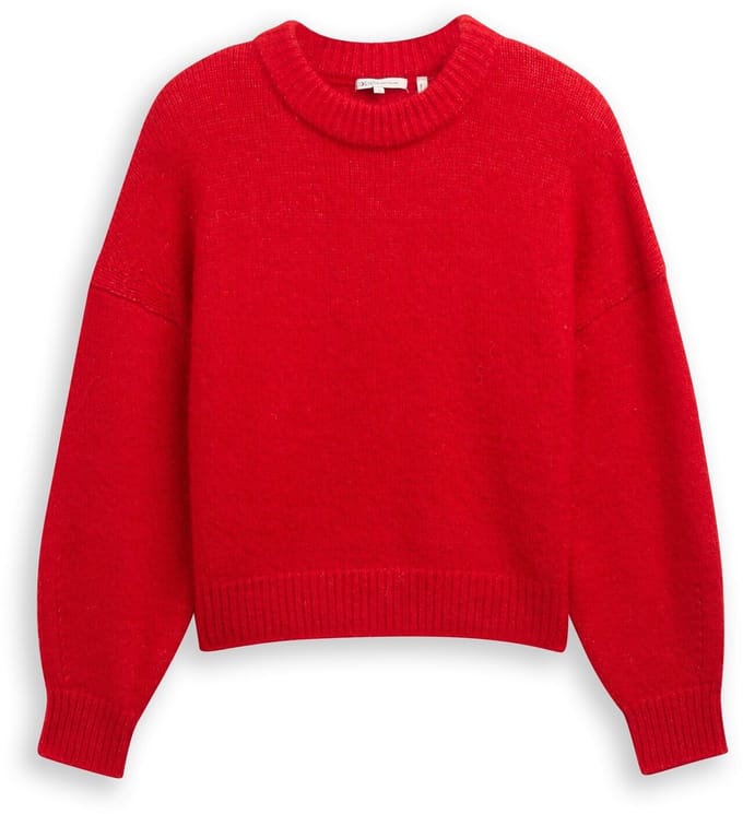 Tom Tailor Denim - Oversized gebreide trui - Maat XL - brilliant red