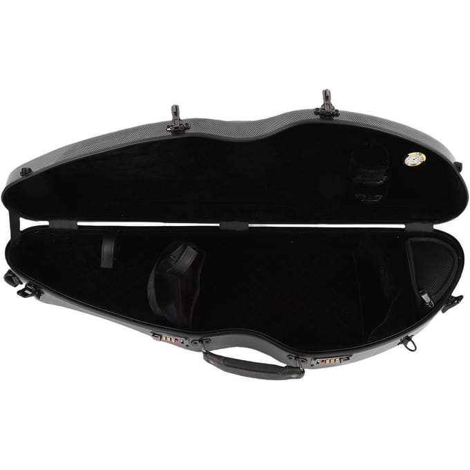 Boîte de Rangement pour Violon Couleur Noire Sangles Doubles Léger Fibre de Carbone Portable Étui pour Violon 4 4 Taille Complète avec Serrure gray