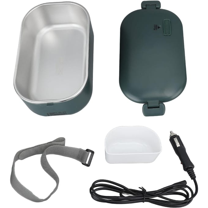 Elektrische Lunchbox 48W 1L Capaciteit Efficiënte Gelijkmatige Verwarming Wasbaar Draagbare Voedselwarmer voor Reizen L gray