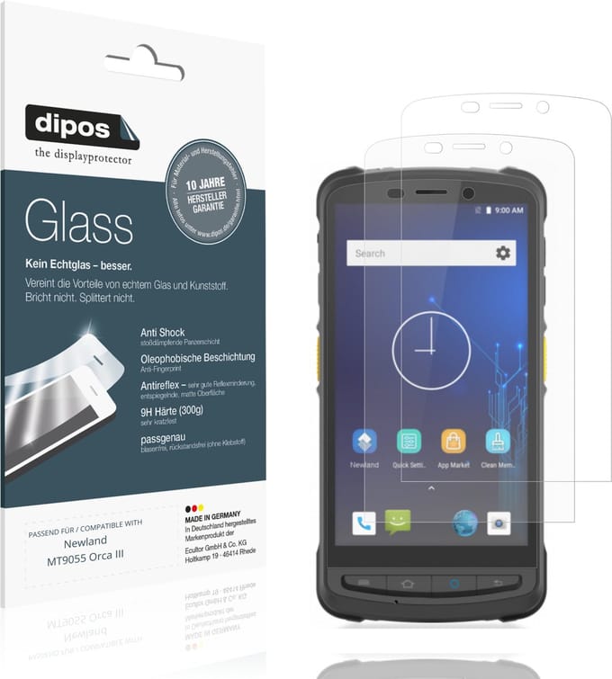 dipos – 2x Matte Pantserfolie geschikt voor Newland MT9055 Orca III | 9H Screenprotector