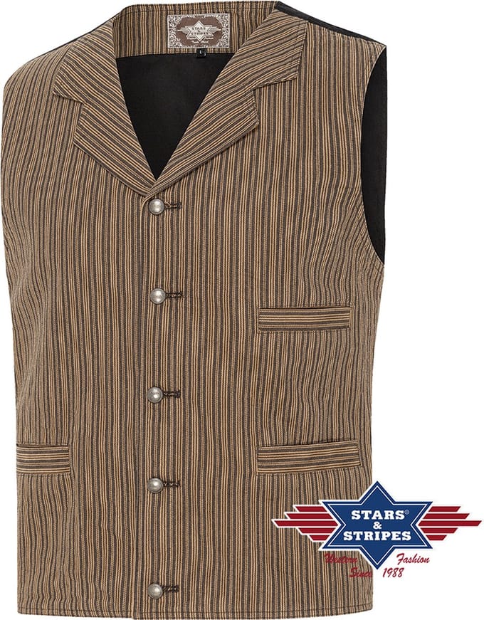 Stars & Stripes - Old Western Style Vest Earl - Maat S