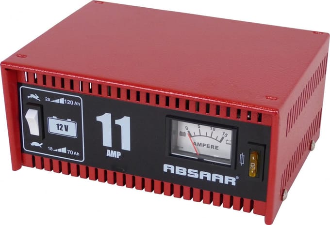 Absaar Acculader 12 Volt 18-120 Ah 11 Ampère Rood