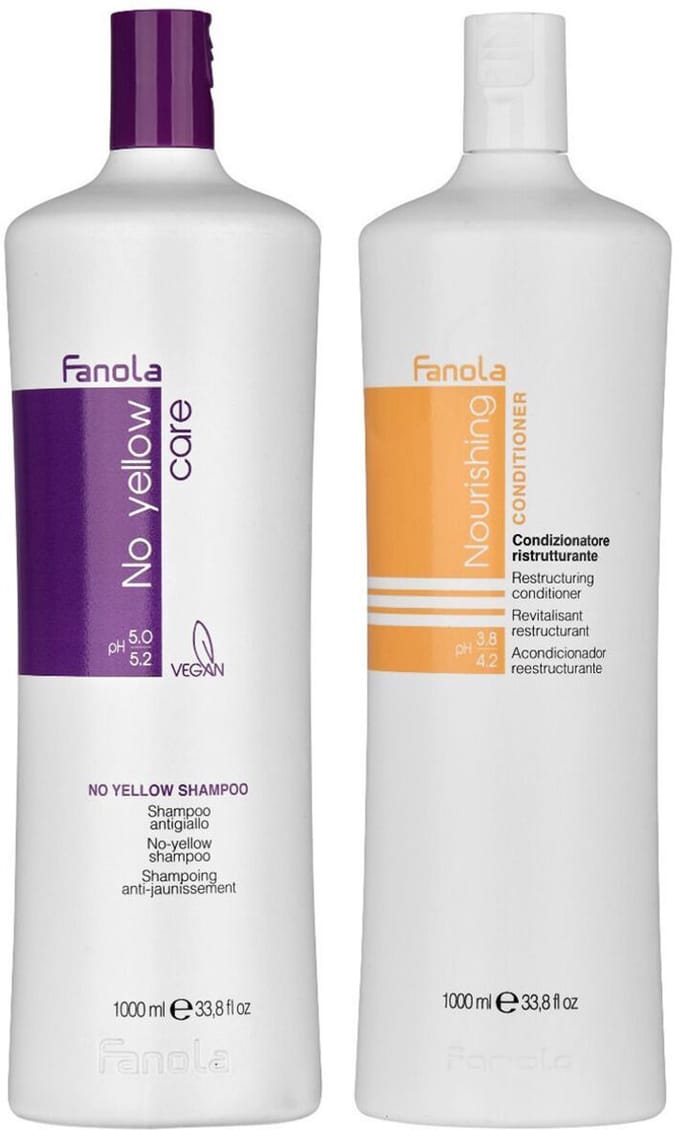 Fanola No Yellow Shampoo + Nourishing Conditioner 1000ml