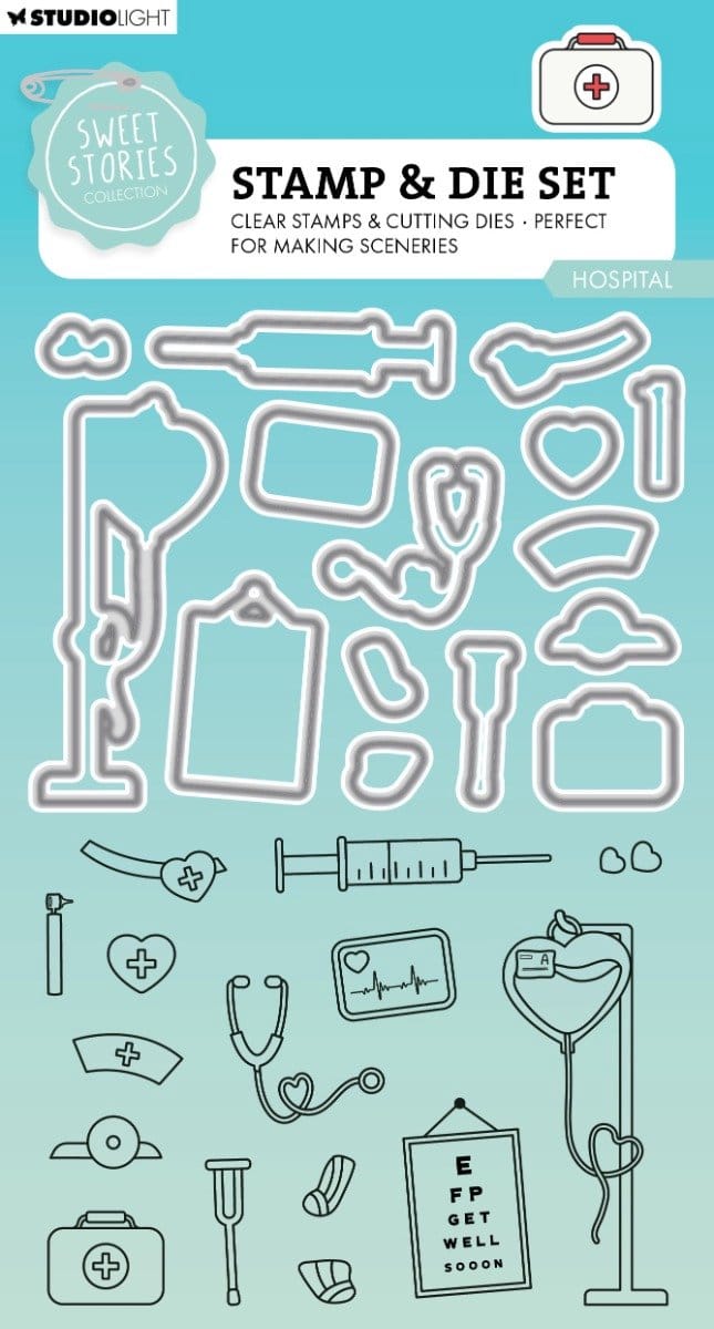 Stamp & cutting die Sweet stories - Hospital nr. 87