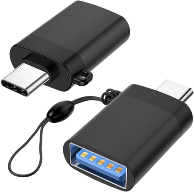 USB Hub USB C Hub USB C Adapter USB C naar USB A - Set van 2 USB C naar USB A adapter - OTG Converter - Zwart - Tensfact®