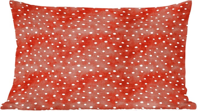 Sierkussens - Kussentjes Woonkamer - 60x40 cm - Patroon - Stippen - Rood - Wit