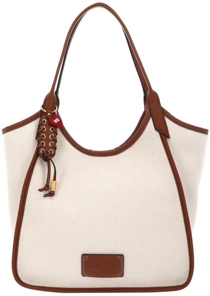 DKNY schoudertas Mari Tote Bag Natural / Saddle beige