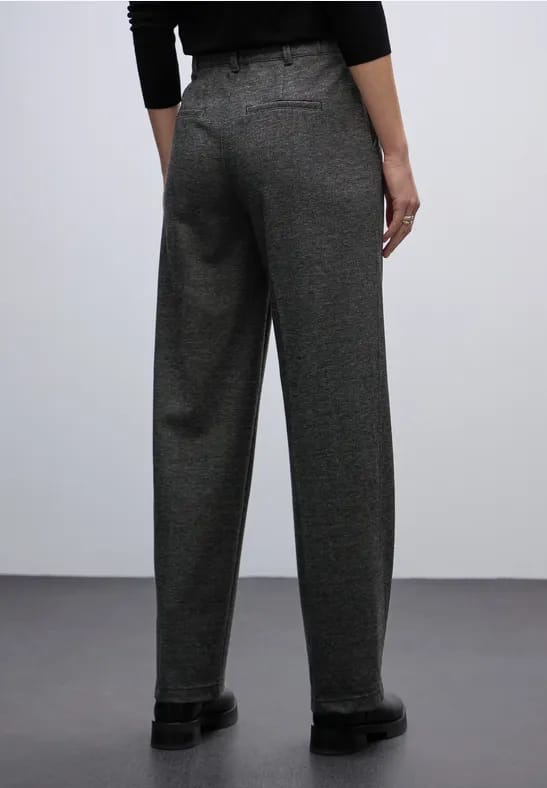 Gemêleerde broek met rechte leg