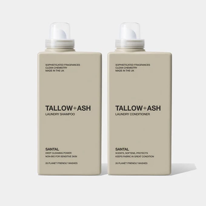 Tallow+Ash Santal wasmiddel en wasverzachter-luxe wasmiddel met geur