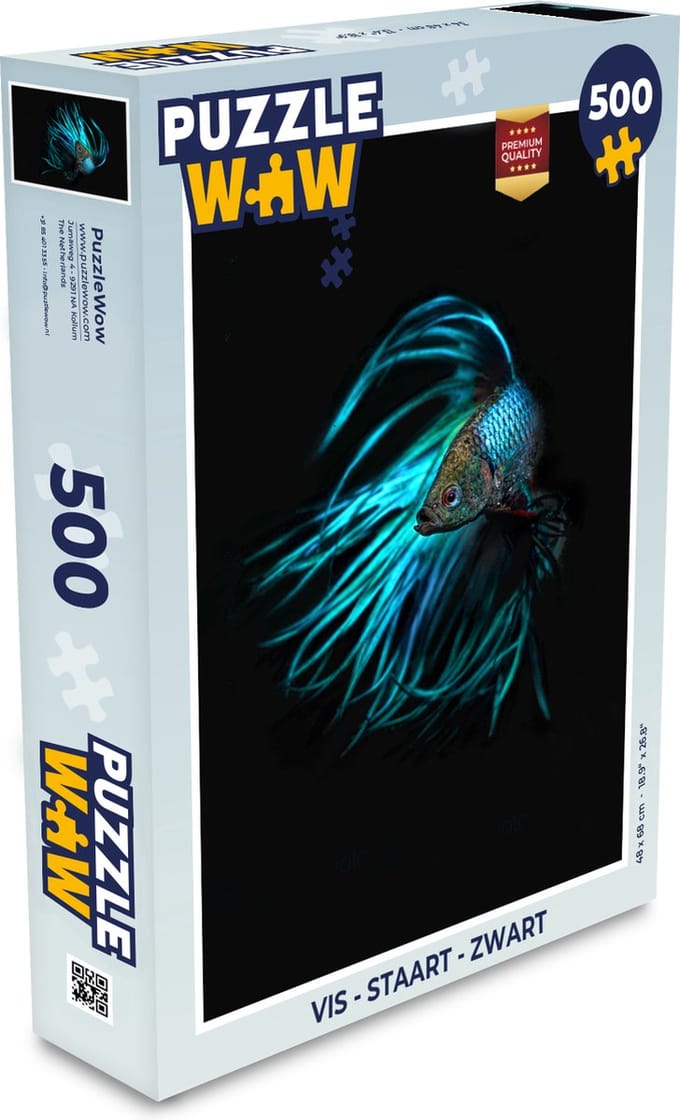 Puzzel Vis - Staart - Zwart - Legpuzzel - Puzzel 500 stukjes
