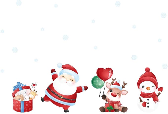 Kerststicker: Kerstman en verrassingscadeaus - Kerststickers - feestdecoratie - 100x150cm