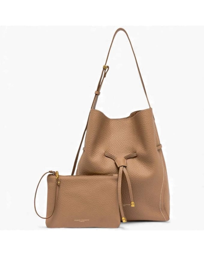GIANNI CHIARINI Leren schoudertas Sienna Shoulder Bag Clay Lichtbruin
