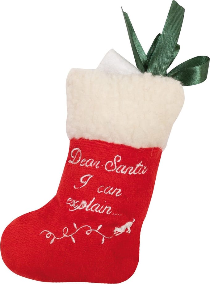 Croci Xmas Kerstsok Kat Pluche 15 cm
