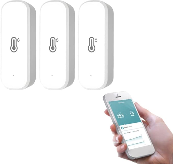 Hygrometer Thermometer Sensor - Temperatuur Vochtigheid Detector - Slimme Huis Monitoring - App Data Export