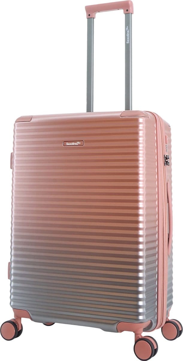Saxoline Blue – Elite | Harde Koffer / Trolley / Reiskoffer – Medium – Roze - Roze / Medium