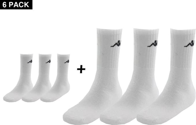 Kappa - Trisper Tennis Sock 6 pack - 6-Pack Sokken - 43 - 46 - Wit