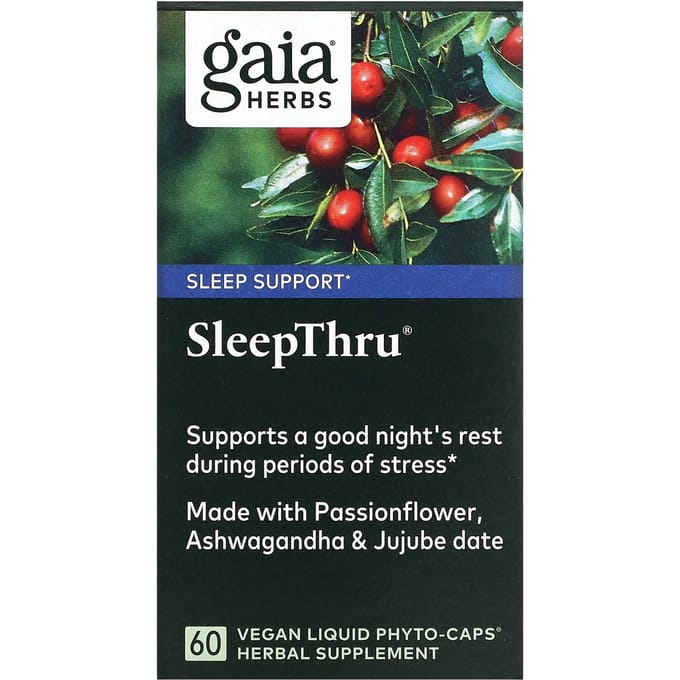 Gaia Herbs, SleepThru, Gélules Végétales Liquides Phyto, 60 comprimés