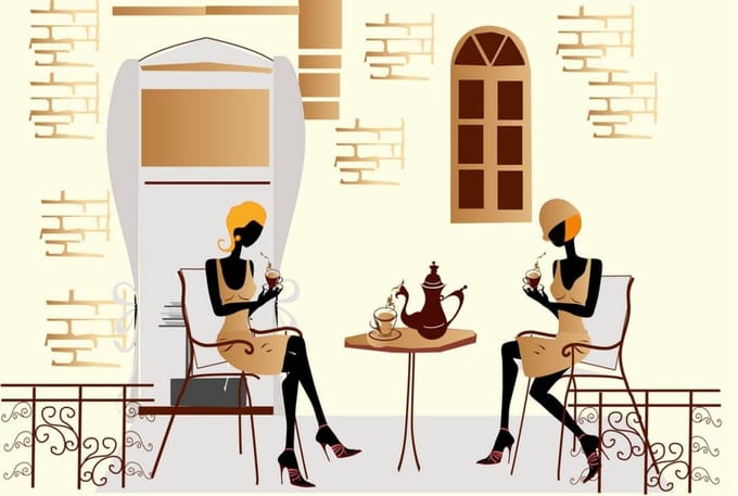 Fotobehang - Street Cafe 375x250cm - Vliesbehang