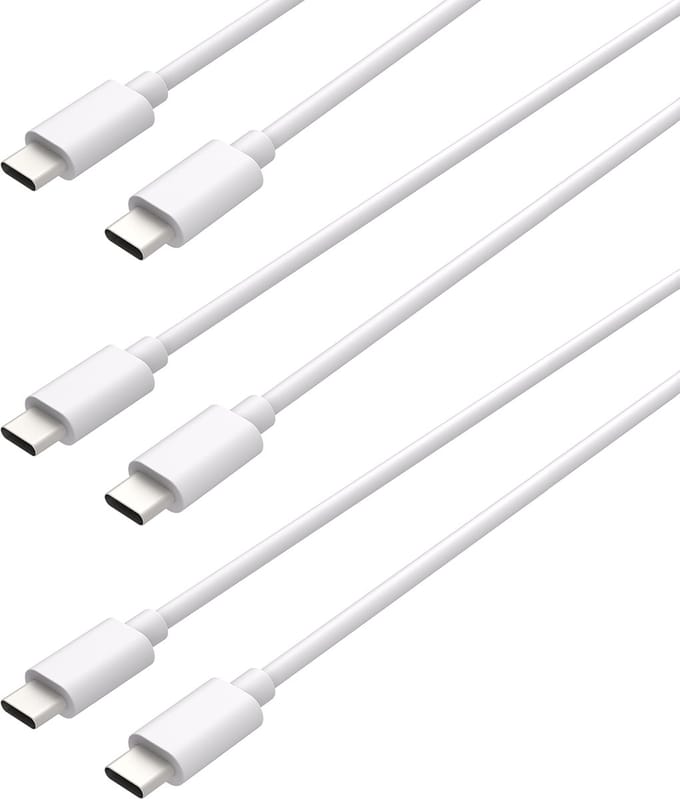 USB C naar USB C Kabel - Oplader - Oplaadkabel Geschikt voor Apple / Iphone oplader - Fast Charge - Oplaadkabel - 75cm - Wit - 3 stuks - Cazy