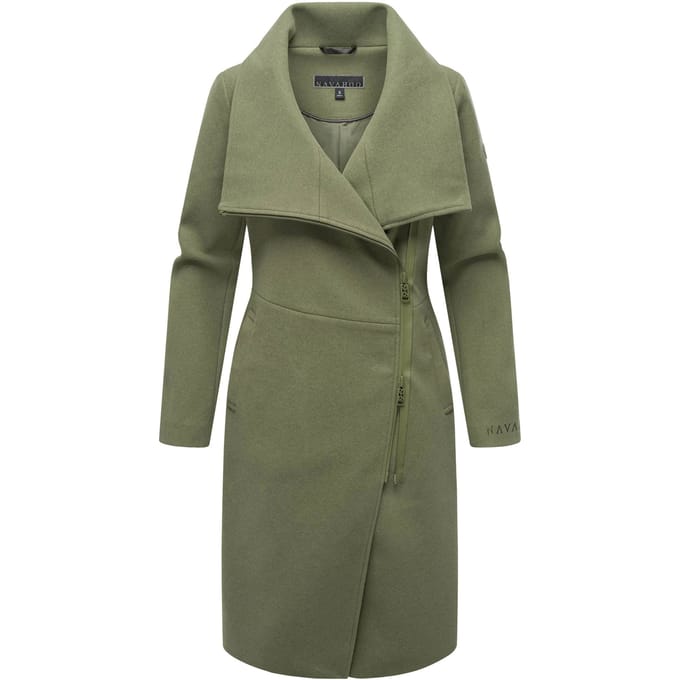 Navahoo Samtrose dames overgangsmantel met opstaande kraag – elegant & modern