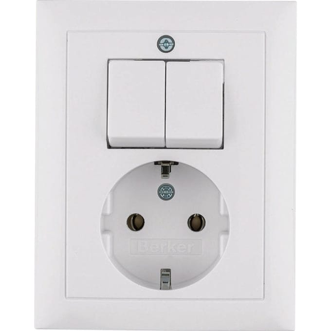 Hager Berker S.1 Wandcontactdoos Polair Wit Glanzend - 6143558949